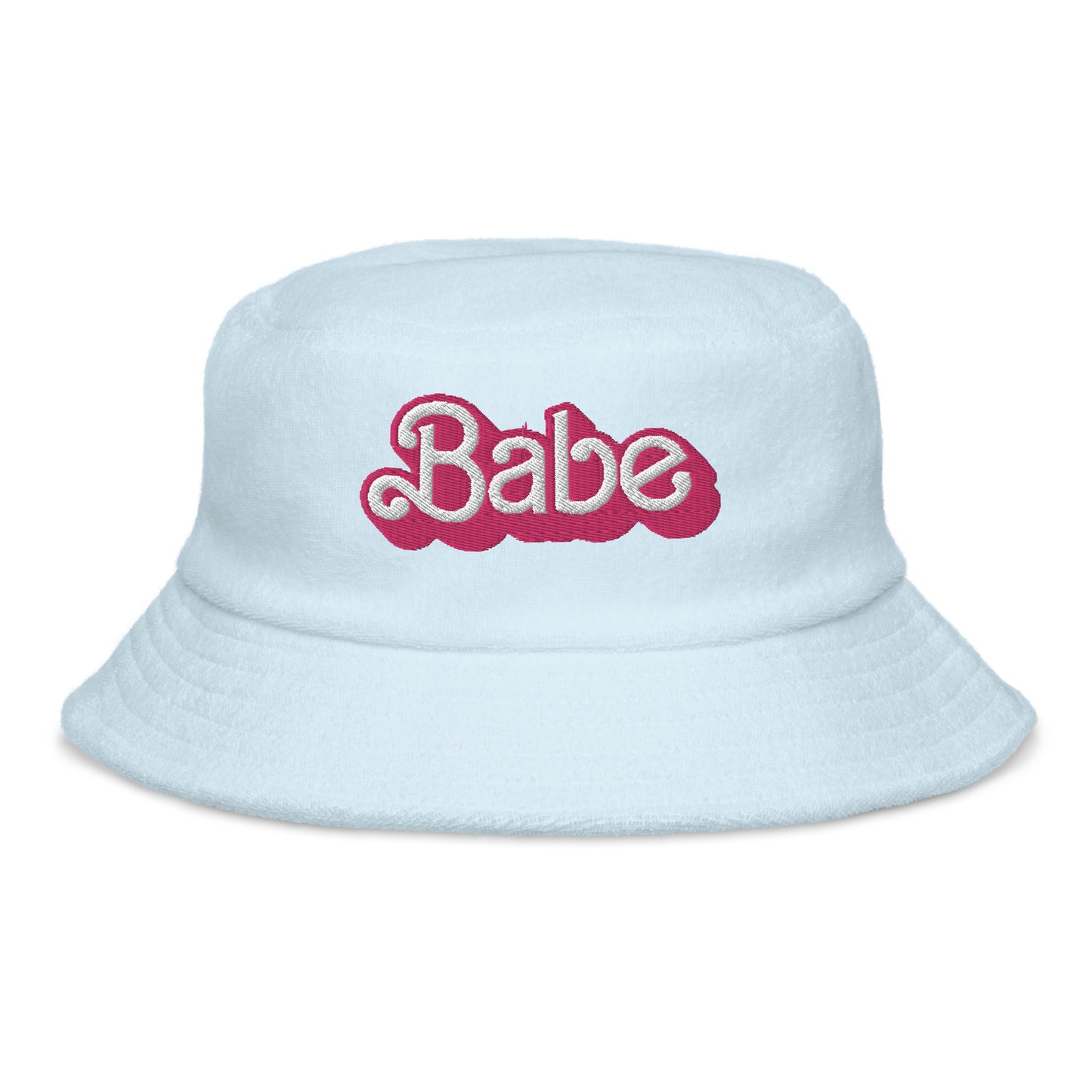 Dolly Font Babe Pastel Unisex Embroidered Terry Cloth Bucket Hat
