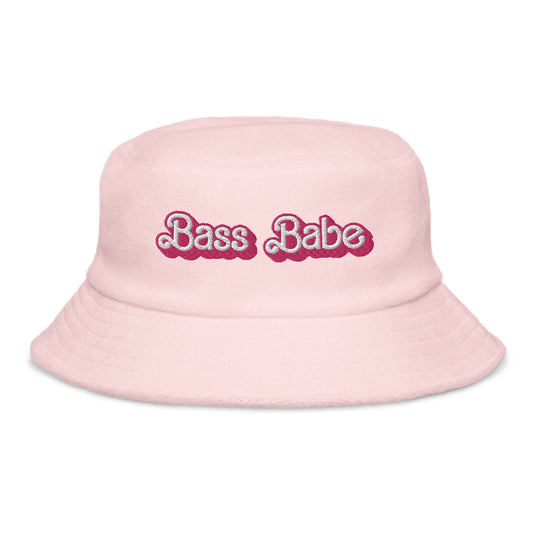 Dolly Font Bass Babe Pastel Unisex Embroidered Terry Cloth Bucket Hat