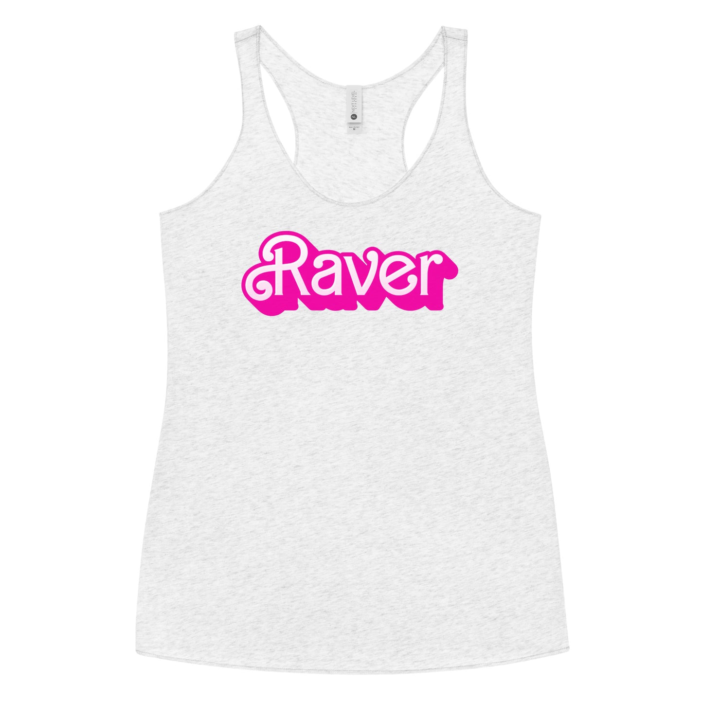 Raver Dolly Font Women's Racerback Tank