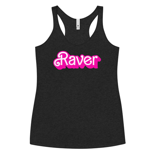 Raver Dolly Font Women's Racerback Tank